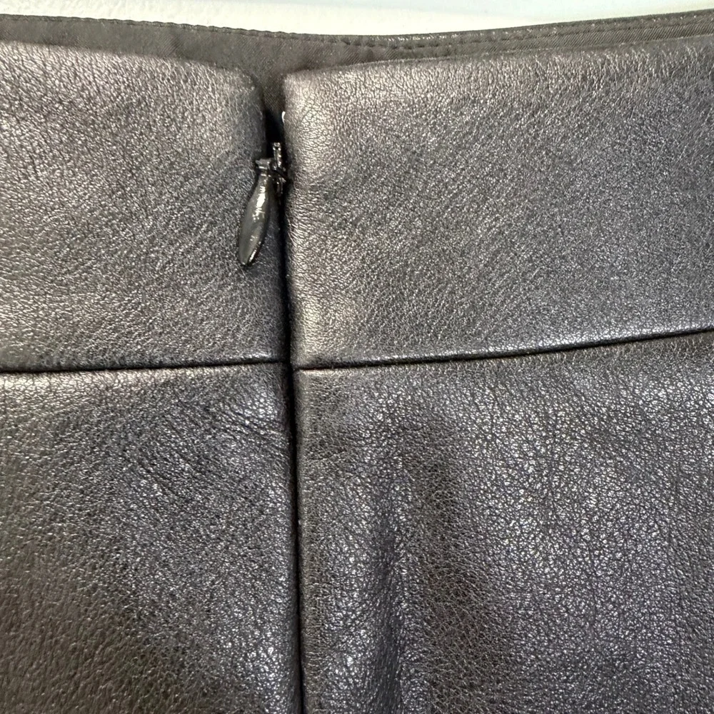 J.Crew Black Faux Leather Mini Skirt A-Line‎ Size 4